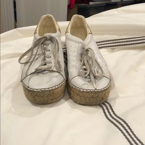 White platform sneakers